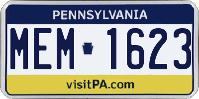 PA license plate MEM1623