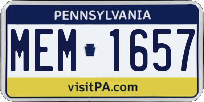 PA license plate MEM1657