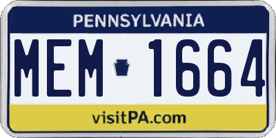 PA license plate MEM1664