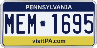 PA license plate MEM1695