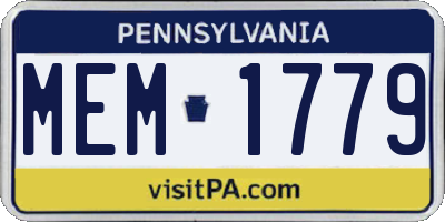 PA license plate MEM1779