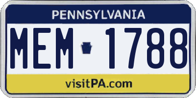PA license plate MEM1788