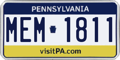 PA license plate MEM1811