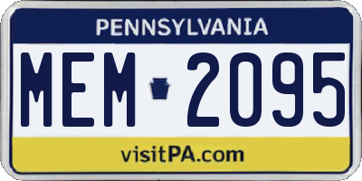 PA license plate MEM2095