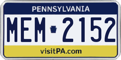 PA license plate MEM2152