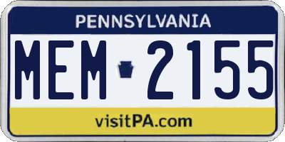 PA license plate MEM2155