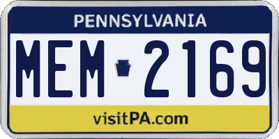 PA license plate MEM2169