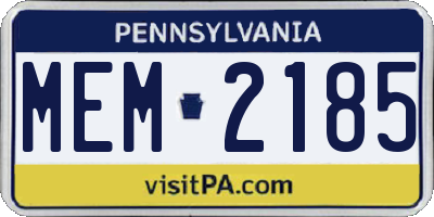 PA license plate MEM2185