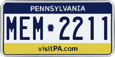 PA license plate MEM2211