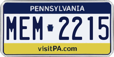 PA license plate MEM2215
