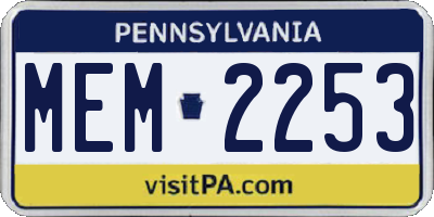 PA license plate MEM2253