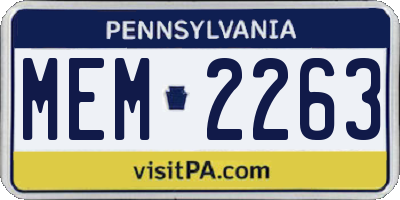 PA license plate MEM2263
