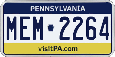 PA license plate MEM2264