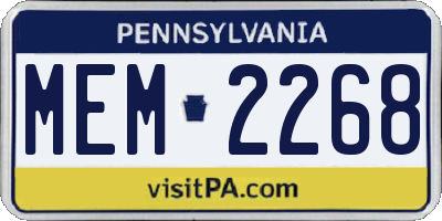 PA license plate MEM2268