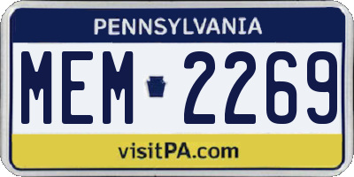 PA license plate MEM2269