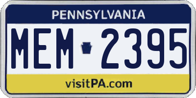 PA license plate MEM2395