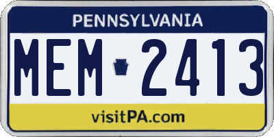 PA license plate MEM2413