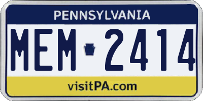 PA license plate MEM2414