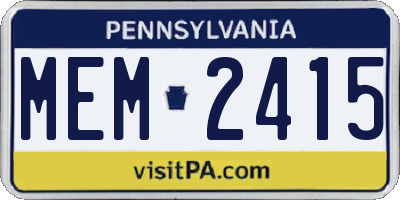 PA license plate MEM2415