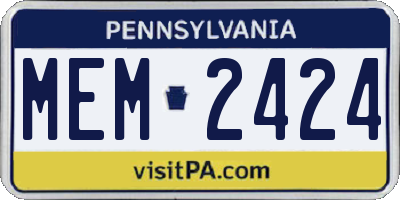PA license plate MEM2424