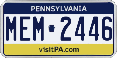 PA license plate MEM2446