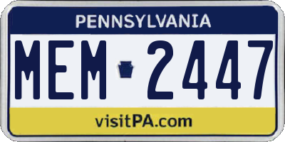 PA license plate MEM2447