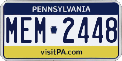 PA license plate MEM2448