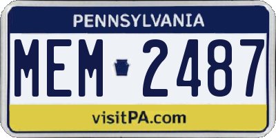 PA license plate MEM2487