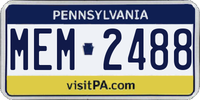 PA license plate MEM2488