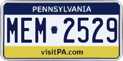 PA license plate MEM2529