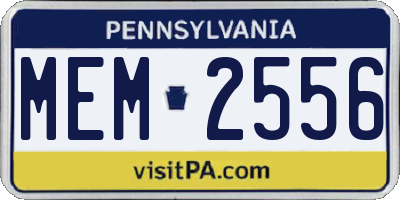 PA license plate MEM2556