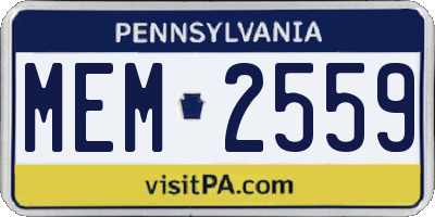 PA license plate MEM2559