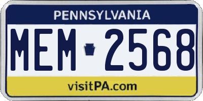 PA license plate MEM2568