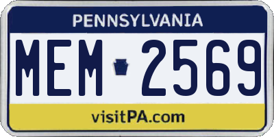 PA license plate MEM2569