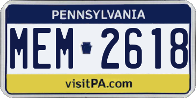 PA license plate MEM2618