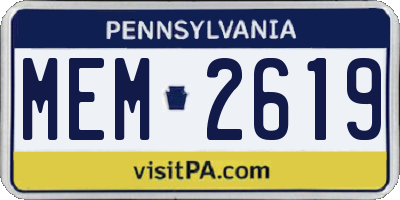 PA license plate MEM2619