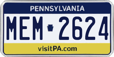 PA license plate MEM2624