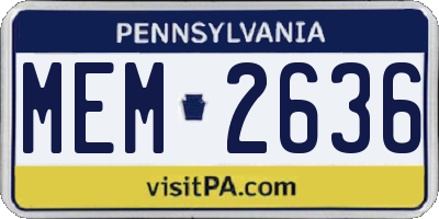 PA license plate MEM2636