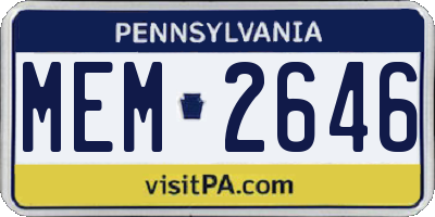 PA license plate MEM2646
