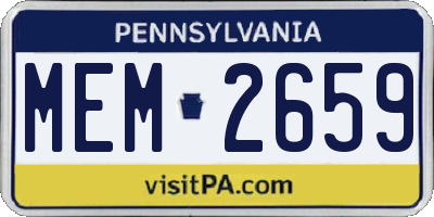 PA license plate MEM2659