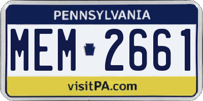 PA license plate MEM2661