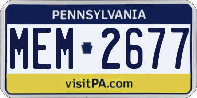PA license plate MEM2677