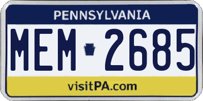 PA license plate MEM2685