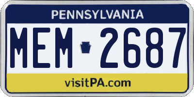 PA license plate MEM2687