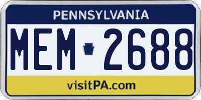 PA license plate MEM2688