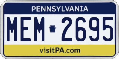 PA license plate MEM2695