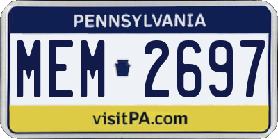 PA license plate MEM2697