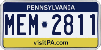 PA license plate MEM2811