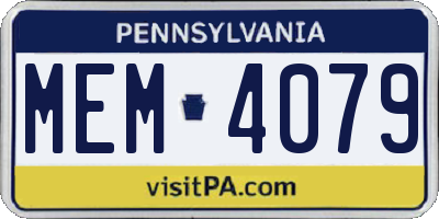 PA license plate MEM4079