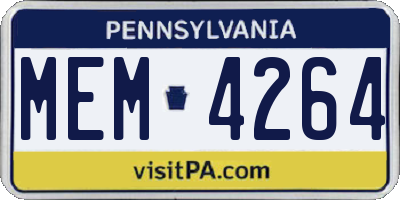 PA license plate MEM4264